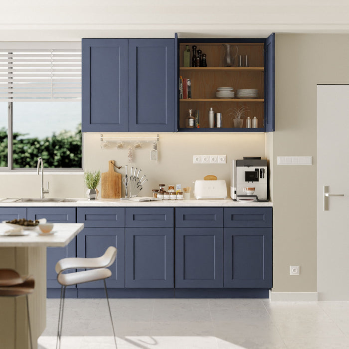 Shaker Wall Cabinet With Soft Close Hinges, Adjustable Shelves, Double Door