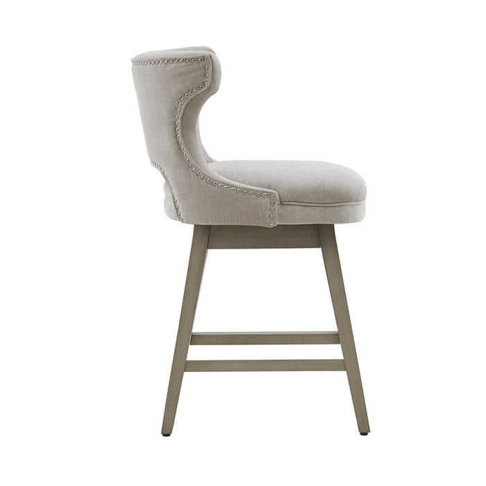 360 Degree Swivel Counter Stool With Silver Detailing