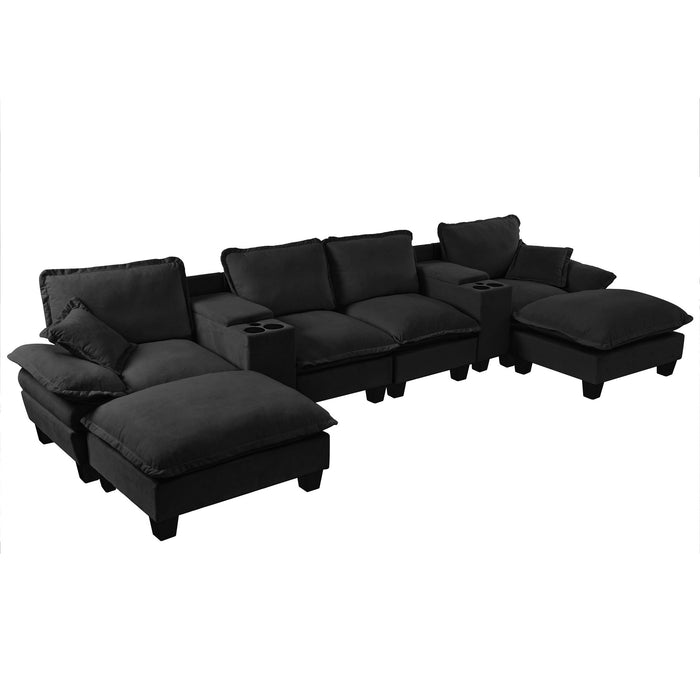 Modular Cloud Couch Sofa With Cup Holders & Storage, USB Port