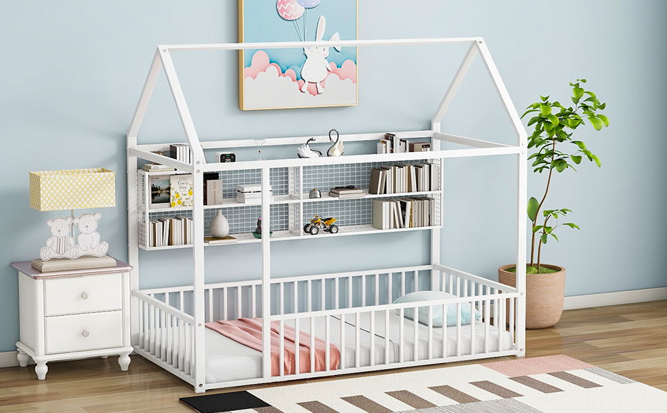 House Frame With Fence And Shelves