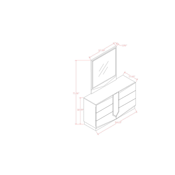 Vios - 5 Piece Bedroom Set With Zebrano Accent Design