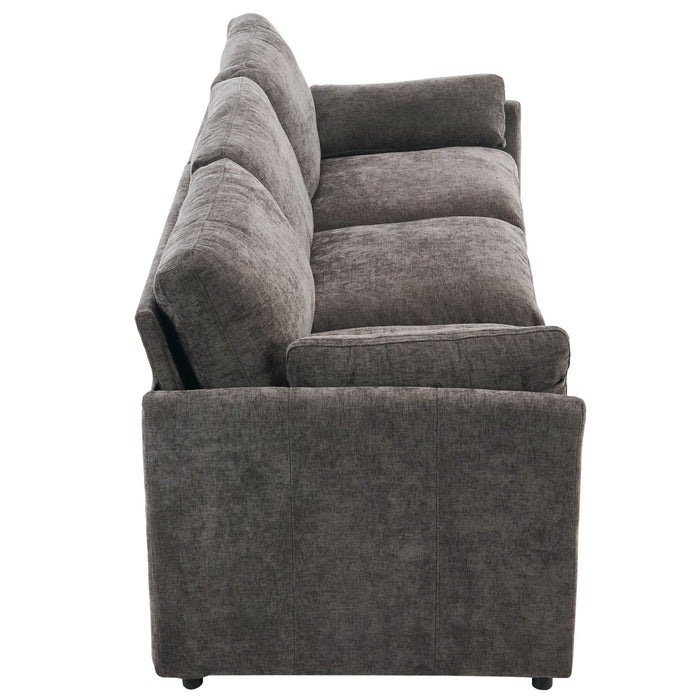 Cozy Upholstered 3 Seater Sofa With Double Cushion