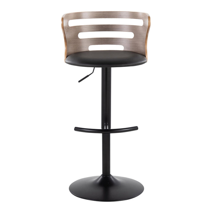 Cosi - Mid Century Modern Adjustable Barstool, Swivel With Rounded T Footrest (Set of 2)