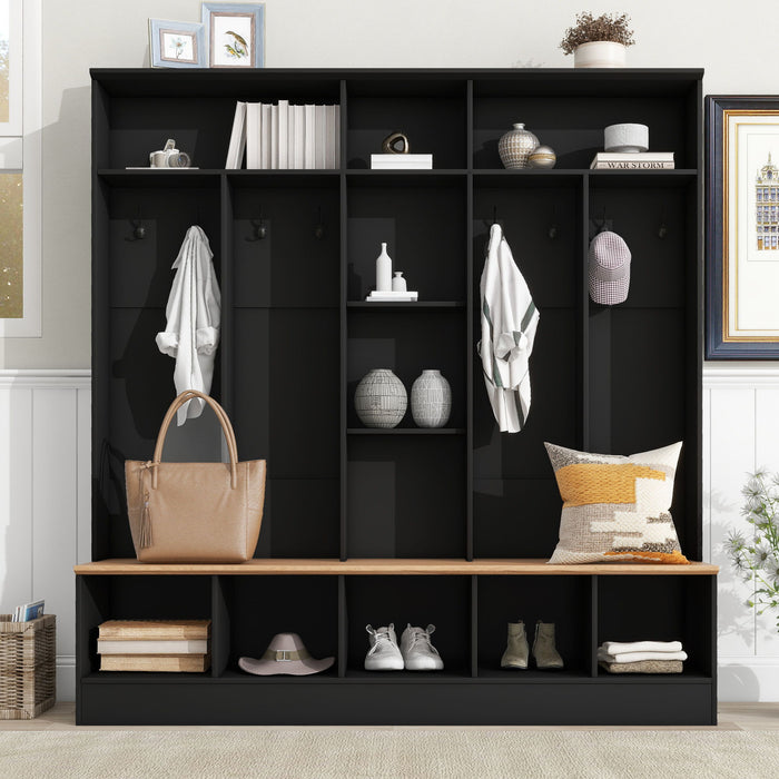 Minimalist Shoe Cabinet With Cube Storage & Shelves