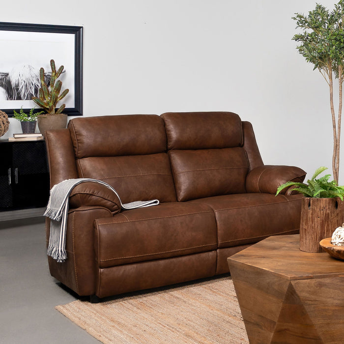 Worthington - Padded Arm Loveseat - Dark Brown