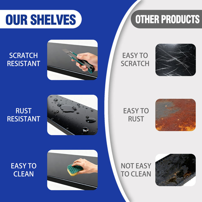 Garage Shelving Units 2400LBS Heavy Duty Storage Shelves Adjustable Metal Shelf 6 Tier - Black