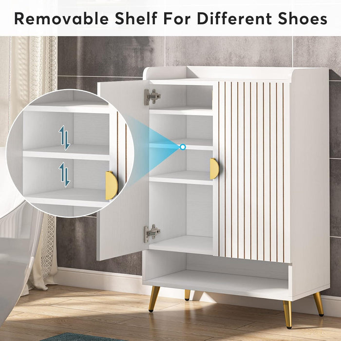 Shoe Cabinet With Doors, 7 Tier Storage Organizer