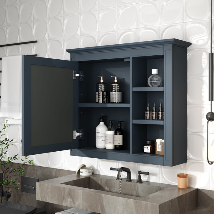 Wall Mounted Medicine Cabinet With Mirror And 3 Open Shelves