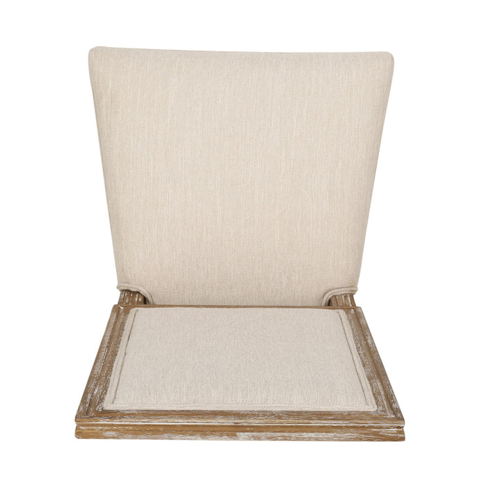 French Country Style Dining Chair With Upholstered Seating And Fluted Legs