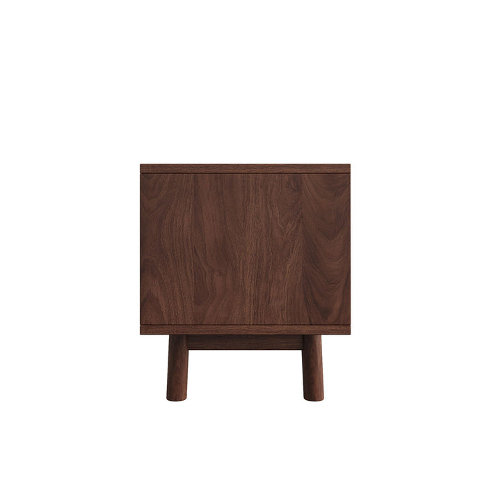 TV Stand With Sliding Doors And 2 Drawers For Living Room - Dark Brown
