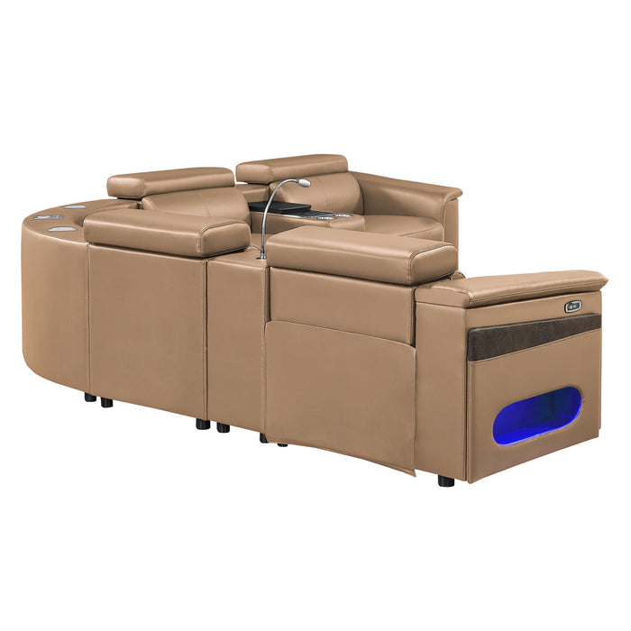 Nova - Sectional With Bluetooth Speaker, LED And Lifting Wine Cabinet