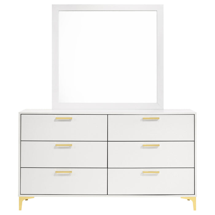 James - 6 Drawer Dresser With Mirror - White