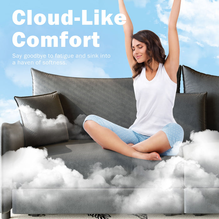 King Pull Out Sofa Bed, 3-In-1 Convertible Bed With 3 Pillows