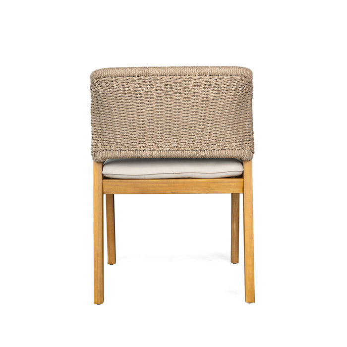 7 Piece Outdoor Dining Set With Rectangular Table And 6 Arm Chairs - Beige / Brown / Brown Mix / Light Teak