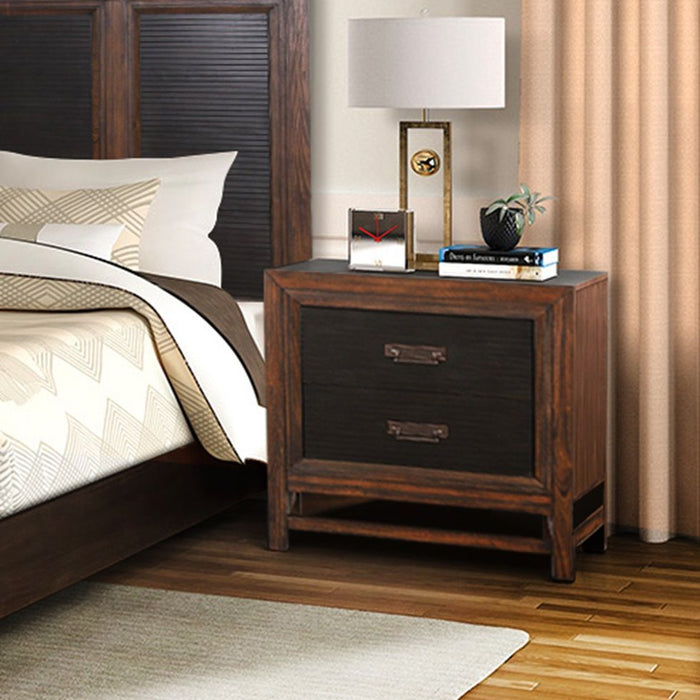 2 Drawer Nightstand, 2 Tone - Brown