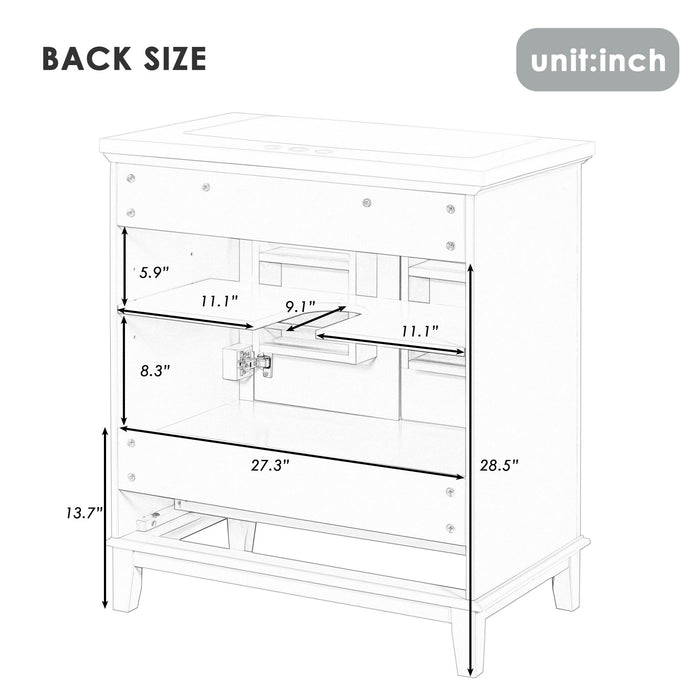 Modern Bathroom Vanity Base Only With Doors And Drawer