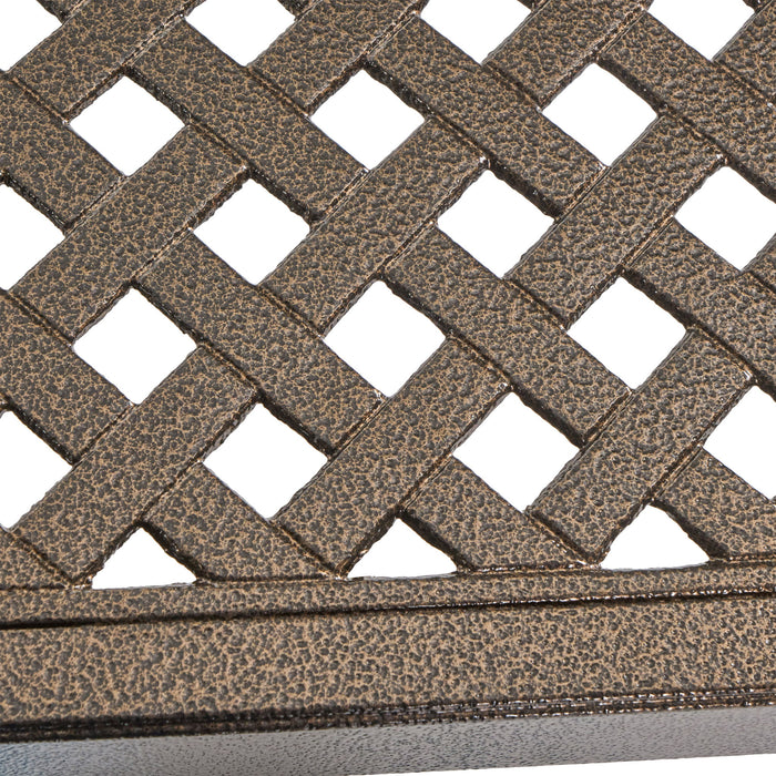 Outdoor Modern Aluminum Dining Table With Woven Accents