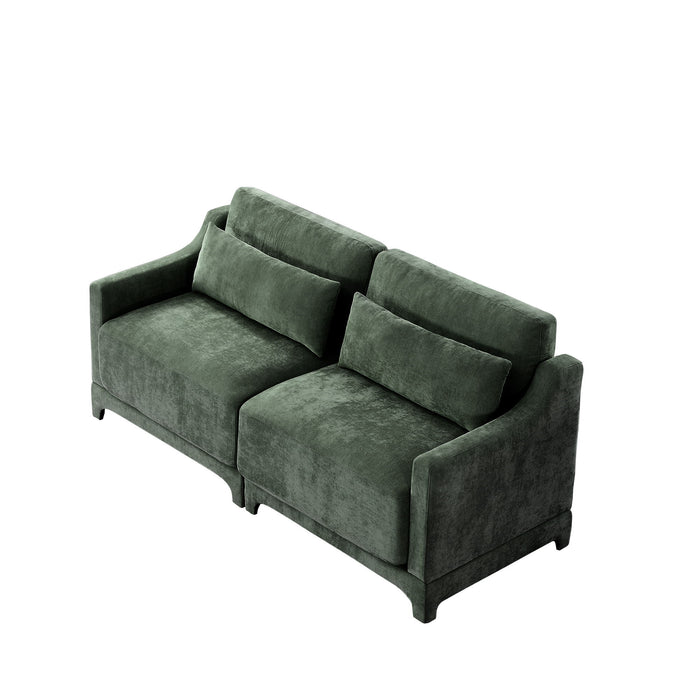 Elegant Sofa With Ergonomic Design And Lumbar Pillows