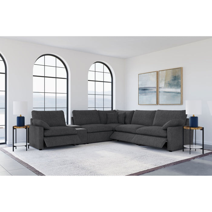 Hollander - 6 Piece Modular Power Reclining Sectional - Dark Gray
