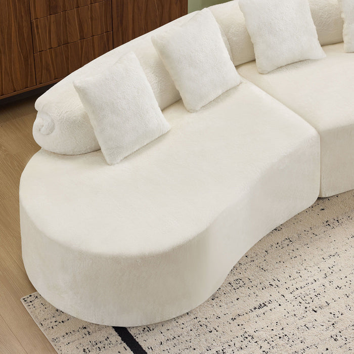 Modern Curved Sofa With Pillows