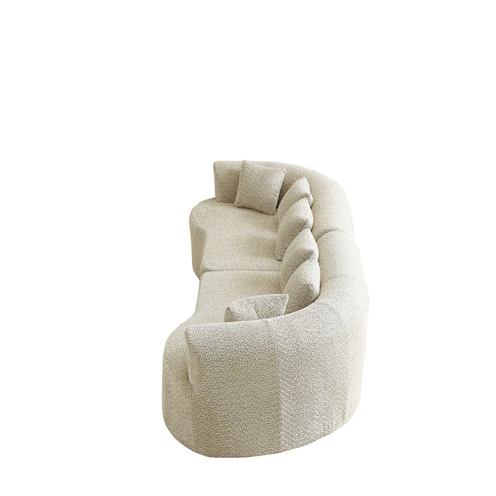Curved Sectional Sofa With 6 Pillows