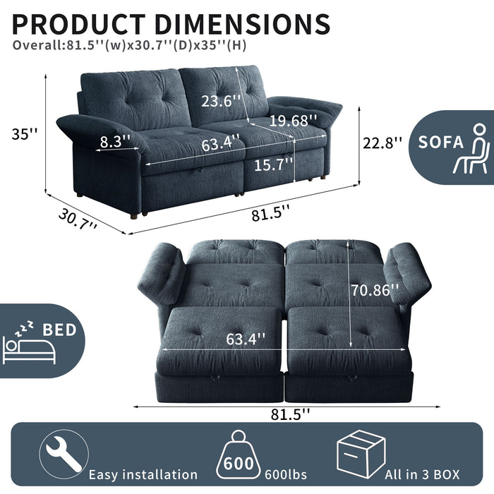 Sofa Bed, 2 In 1 Design For Living Rooms