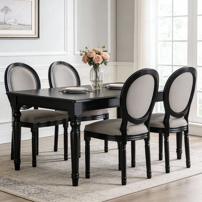 Upholstered & Round Back Dining Chairs (Set of 2)