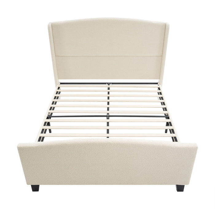Platform Bed Frame With Tall Headboard And High Footboard