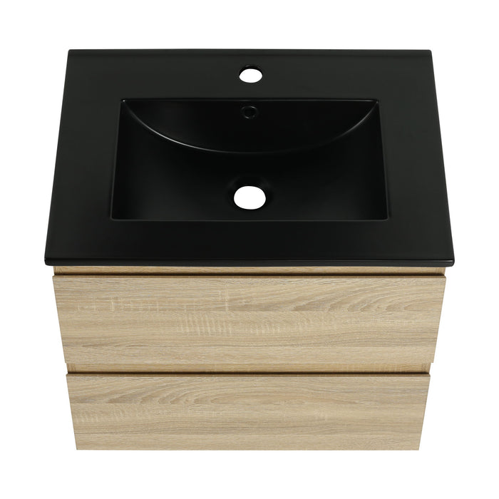 Wall Mounted Bathroom Vanity With Sink, 2 Soft Close Drawers