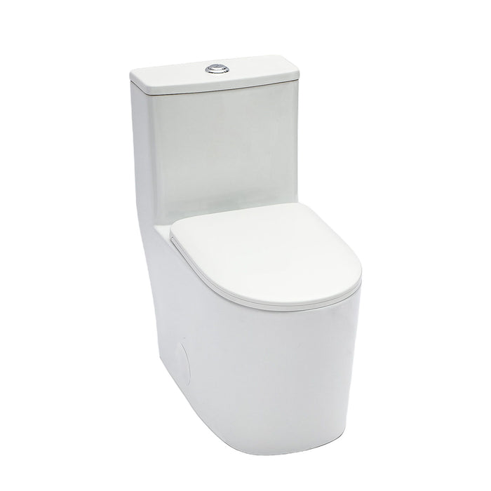 1 Piece Toilet For Bathroom, Soft Closing Seat, Dual Flush 1.1 / 1.6 Gpf - White