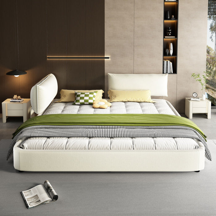 Cloud Bed Frame With Oversized Padded Movable Headboard