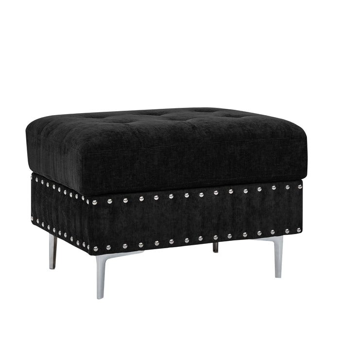 L-Shaped Sectional Sofa With Chaise And Storage Ottoman, Includes 2 Pillows