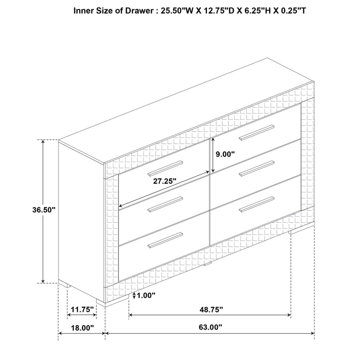 Pierce - 6 Drawer Dresser Cabinet