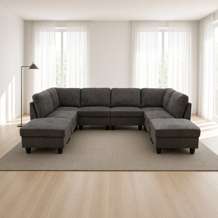8 Piece Modular U - Shape Sectional Sofa