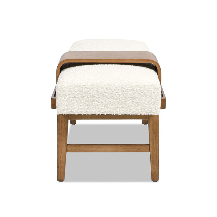 Billie - Modern Telephone Bench With Sliding Shelf - Ivory White