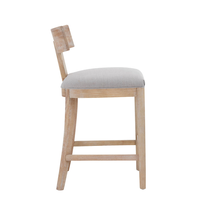 Upholstered Counter Height Bar Stools With Solid Rubber Wood Frame (Set of 2)