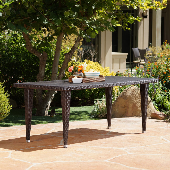 Reflect - Outdoor Dining Table With Rattan Cover - Dark Gray