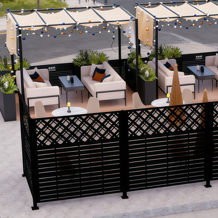 2 Panels Privacy Screen Outdoor Privacy Panels, Trash Can Enclosure, Air Conditioner Fence - Black