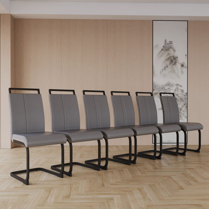 Modern Dining Chairs With High Back Upholstered Design Metal Legs