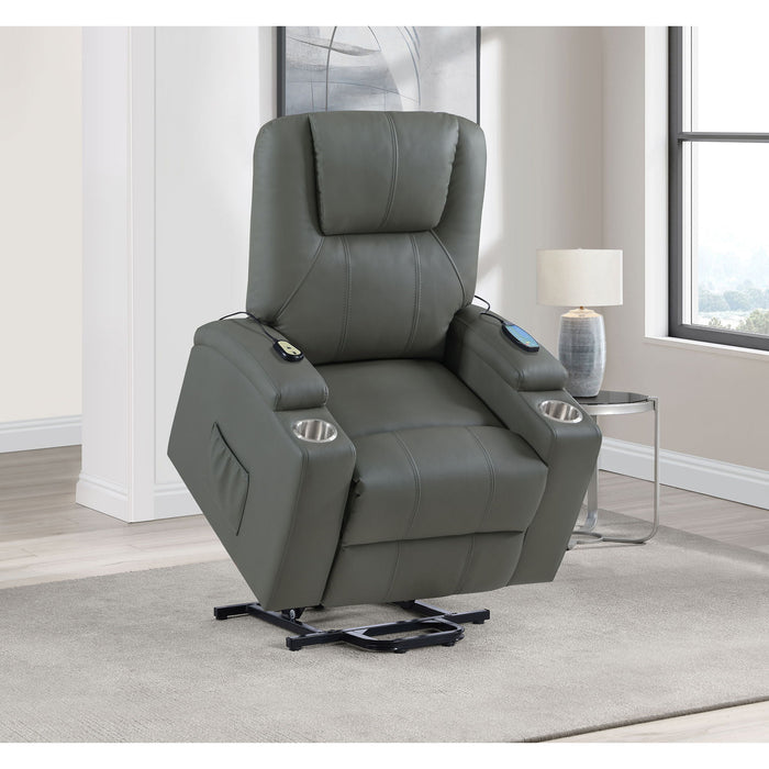 Macklin - Power Lift Massage Recliner With Heat And Dual Cupholders
