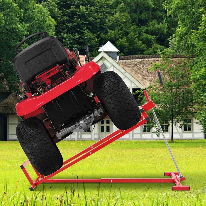 Universal Easy Lawn Mower Lift For Riding Tractors, 800 Lbs Capacity - Red