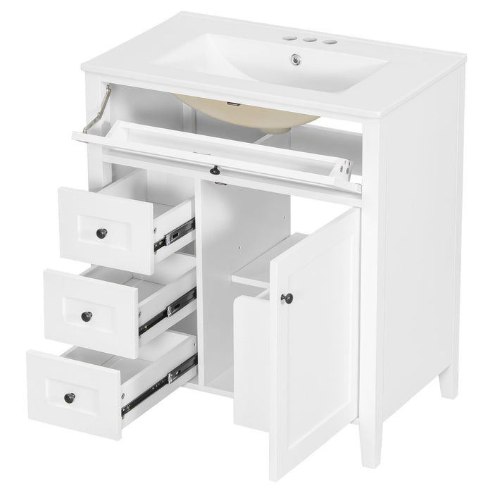 Bathroom Vanity With Sink, 3 Drawers And Adjustable Shelf, Freestanding Storage Unit