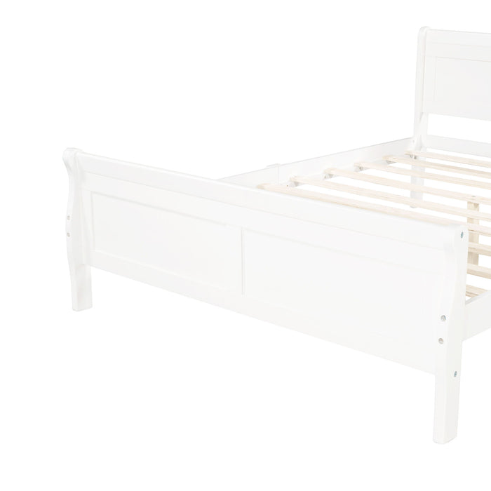 Platform Bed Frame Mattress Foundation Sleigh Bed With Headboard / Footboard / Wood Slat Suppor