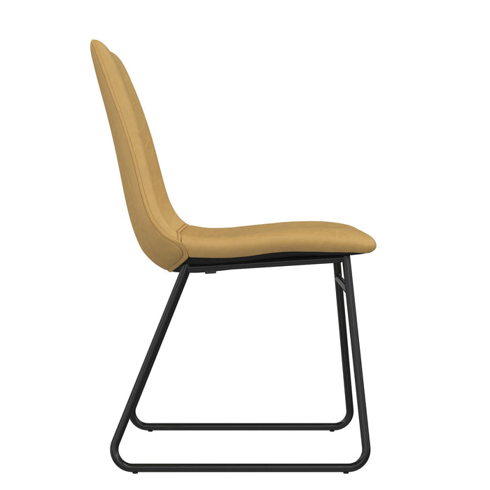 Elegant Upholstered Molded Chair (Set of 2) - Light Brown