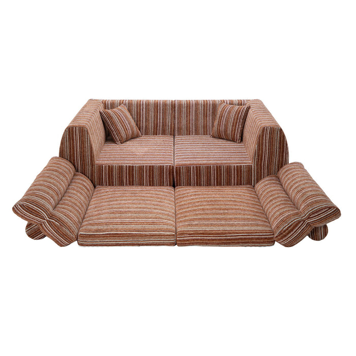 3 Seater, Couch With Throw Pillows For Living Room