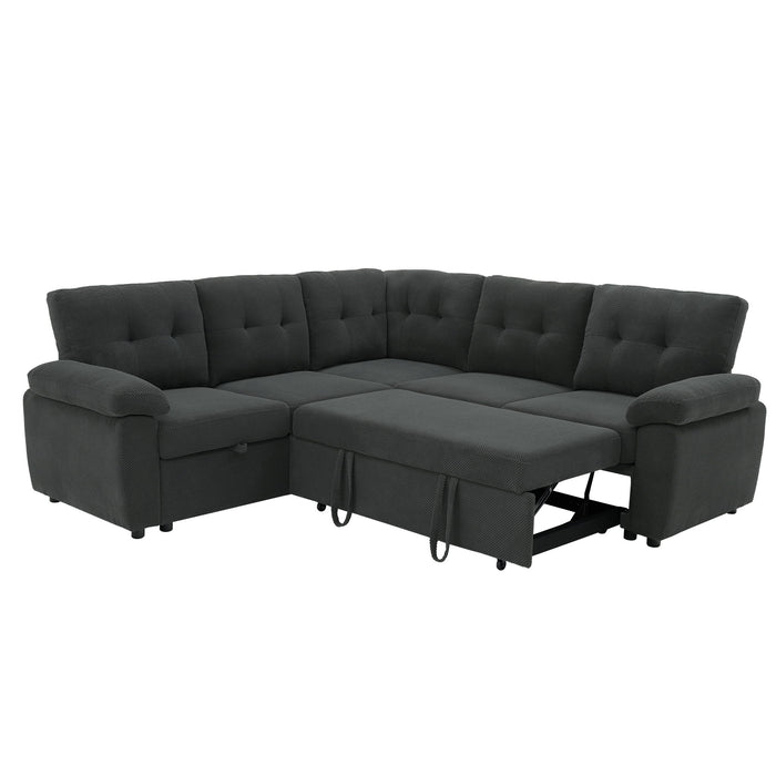 Convertible Sectional Sofa Bed With Pull Out Sleeper And Storage