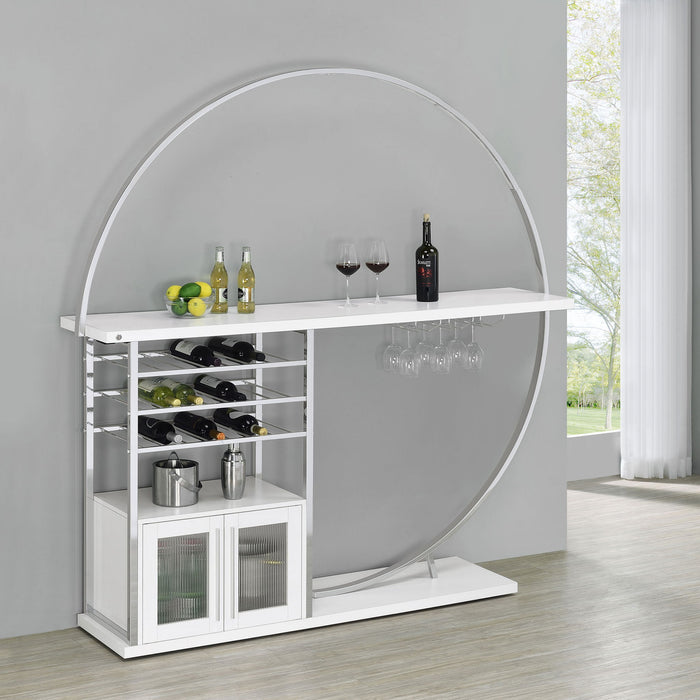 Casey - 2 Door Home Bar Storage Bar With Customizable Lighting - White