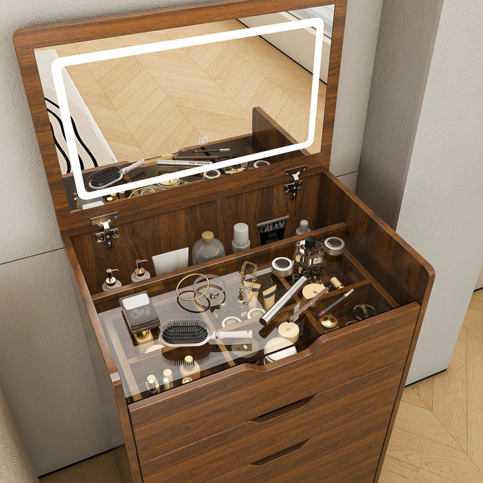 Vanity Desk With Lighted Mirror & Stool