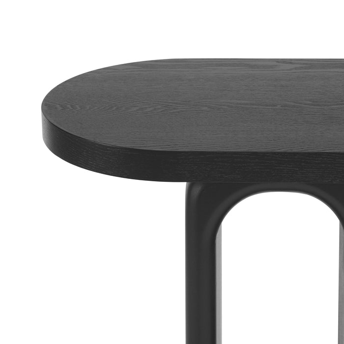 Art Sculptural Console Table With Oval Cutout Legs - Black