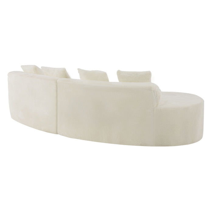 Modern Curved Sofa With Pillows